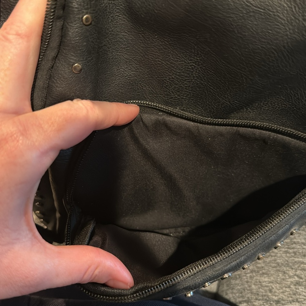 Black Pleather Studded Backpack - image 8
